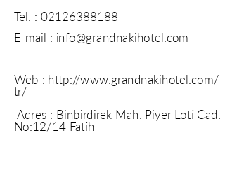 Grand Naki Hotel iletiim bilgileri